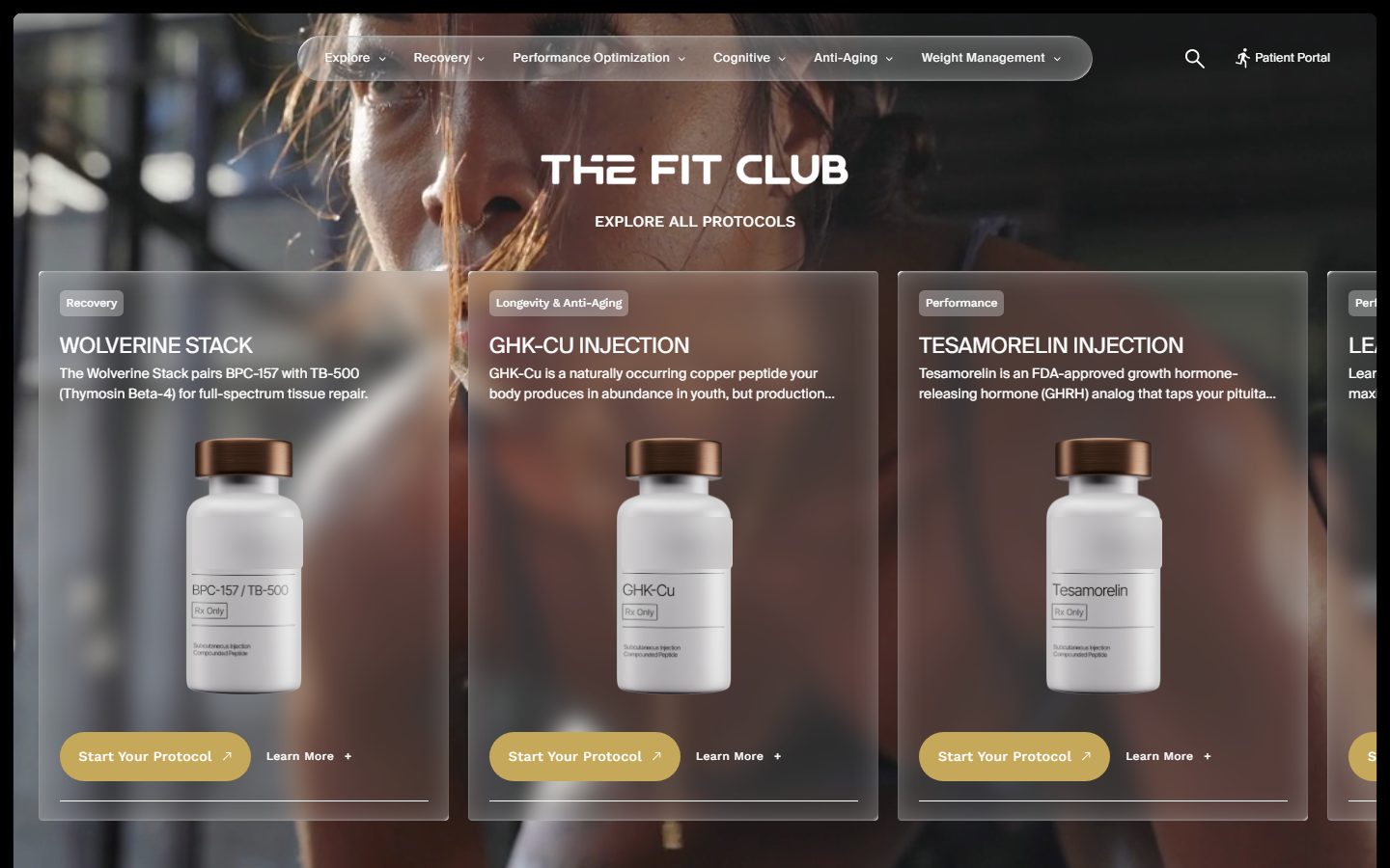A partner-branded storefront homepage. Platform marks blurred.